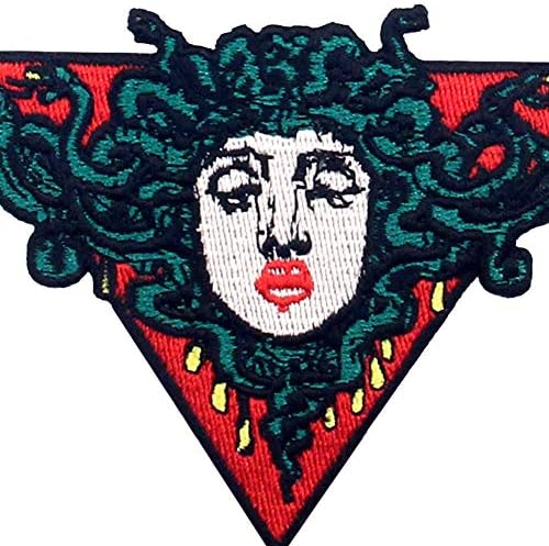 Лепенката на главата на Медуза, извезена ознака со железо на шиење на амблем