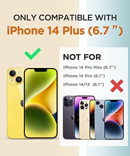 Случај Gviewin Компатибилен Со iPhone 14 Плус 6,7 Инчи, Со Заштитник На Екранот + Заштитник На Објективот На Фотоапаратот, Проѕирен Мек