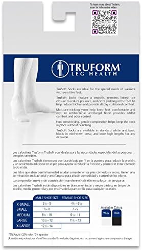 Труформски чорапи за медицинска компресија за мажи и жени; 8-15 mmhg екипа должина до средно-теле, бело, мало