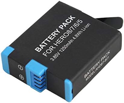 Замена на батеријата AHDBT -801 за сребрена камера GoPro Hero8 - Компатибилен со SPJB1B целосно декодирана батерија