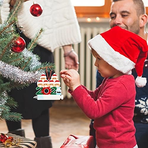 2021 Божиќен украс, семејство преживеан од карантин, прилагодено Божиќ, декоративни висечки украси за деца, семејство, мала елка