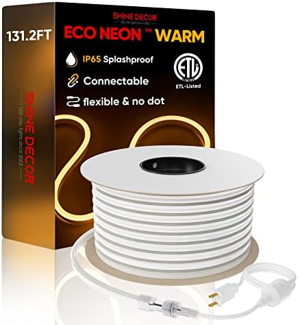 Производи за пакети со декор за сјај со монтажен клип пакет со топло 40м/131,2ft LED LED Neon Rope Lights Kit