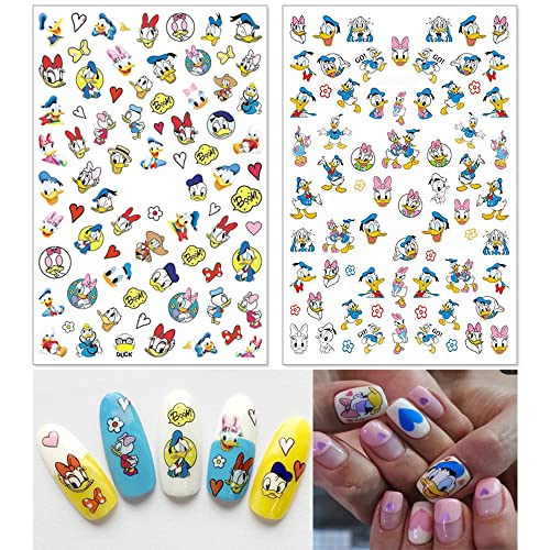 8 чаршави симпатични налепници за уметност за нокти на цртани филмови слатки декорации за нокти самостојно лепило за дизајн налепници
