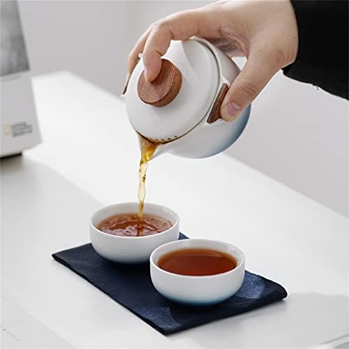 Cxdtbh Црна Керамика Јапонски Патнички Чај Сет Пренослива Торба Чај Тенџере Чај Чаша