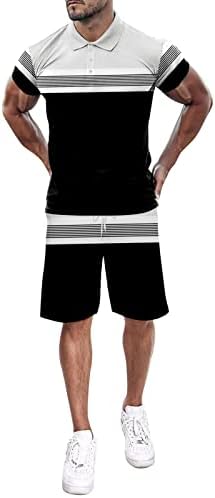 Менски кратки комплети 2 парчиња облека за мажи пролетно летно слободно време спорт што дише апсорбирање на костуми за џогирање со џогирање