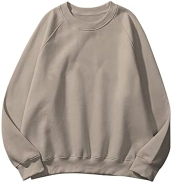 Lauените Lauweion Women Pritter Print Graphic Fleece Преголема џемпер на екипажот со долги ракави, скокач за пулвер