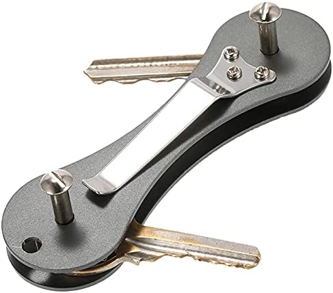 XDCHLK нов алуминиумски држач за паметни клучеви Организатор за клип папка клуч за џеб алатка за џеб, сива