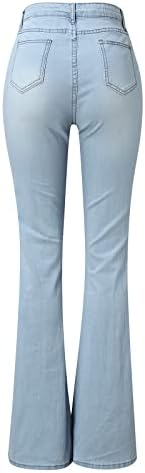 Lariau со високи половини фармерки за жени микро лента тенок дупка, плус големина баги фармерки панталони панталони
