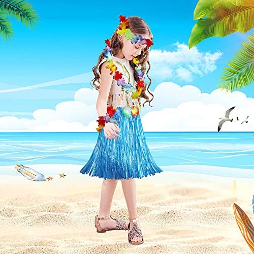 Борба за да се постигне еластична девојка на хавајски хула трева здолниште со цветни костуми