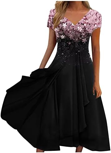 Trebin Women'sенски фустан шифон Елегантен крпеница фустан без ракав со долги фустани вечерен фустан