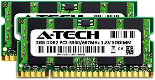 A-Tech 8GB DDR2 667MHz SODIMM PC2-5300 1.8V CL5 200-PIN Не-ECC Необичен комплет за надградба на меморијата на лаптопот RAM меморија