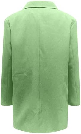 FQZWONG Blazer јакни за жени, деловно работење со долг ракав, плус големина класичен плус големина костум јакни за работа,