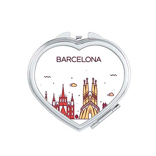 Барселона Шпанија рамен обележје на огледало на огледало Преносен рачен џеб шминка