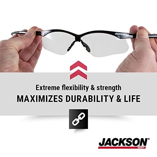 Безбедност на acksексон 50000 лесна, ултра-силна, SG безбедносни очила со меки храмови на допир и флексибилно парче нос, облога против гребење,