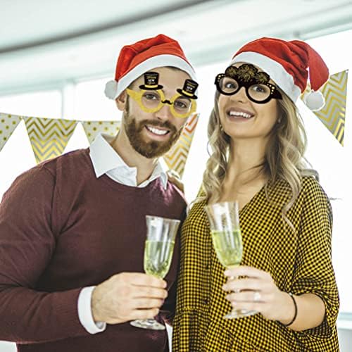 Inoomp 8pcs Нова Година на забави за забави очила Среќни новогодишни очила за очила Смешни очила за очила за очила за 2023 година за новогодишни