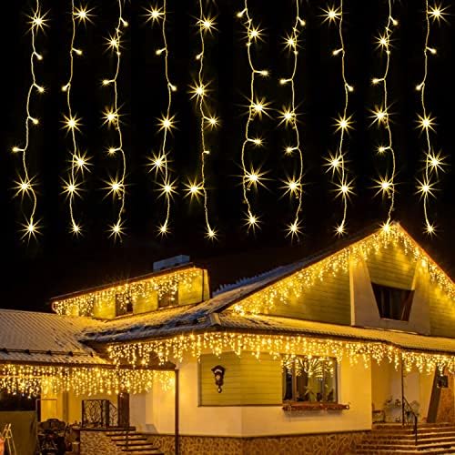 kemooie 400 LED светла за завеси на отворено, 26,2ft x 3,3ft завеса низа светла со 8 режими на сјај за затворена церемонија роденденска забава