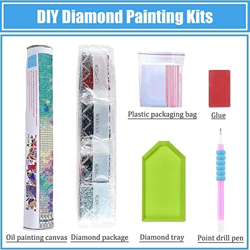 Комплети за сликање на дијаманти Moomoh 5d за ​​возрасни - lnspirational Diamond Art Kits за возрасни деца почетник, DIY зелен прсти
