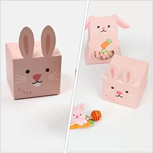 Amosfun 12pcs Велигденски зајаци кутии за бонбони, зајаче уво пакување кутија за хартија Велигденски кутии за лекување на картони со картонски