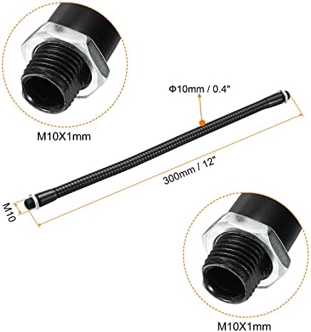 Patikil 6 Microphone Gooseneck, M10 Fine Thret Metal Universal Hose Flexible Arm Goosece Tube Extension for Multifunction DIY, црна