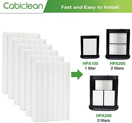 Cabiclean 9 Pack Filter r True Hepa Filters за замена за Honeywell HPA300, HPA200, HPA100, HPA090 серија и HPA5300 прочистувач на воздухот,