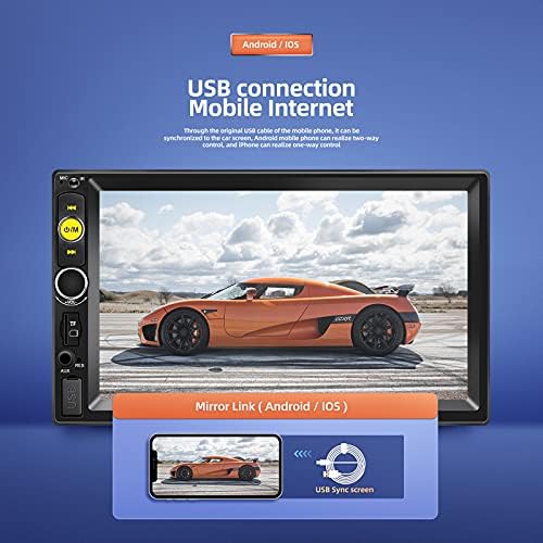 Двоен Дин Bluetooth Автомобил Стерео 7 инчен HD Екран На Допир Автомобил Радио Со Резервна Камера Поддршка Огледало Линк За Android/iOS