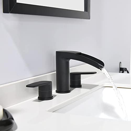 2 рачка без тапа за мијалник за бања, со одвод на бакар и 2 линии за снабдување со вода, BF015-1-BN+NS-WF005-MB