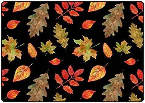 Xollar 72 x 48 во големи детски области килими акварел есенски есенски лист мека расадник бебе плејматски килим за детска соба за играње