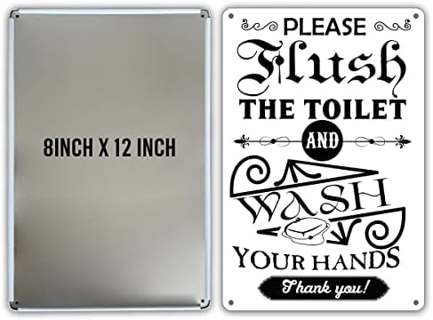 Смешни Тоалет Правила Знак Ве Молиме Исплакнете го Тоалетот И Измијте Ги Рацете Метал Калај Знак Ѕид Декор Бања Знак За Домашен Декор