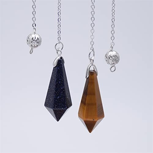 Hetoco Rock Crystal Quartz Pendulum за шипка за шипка природен камен нишало нишалки Нишалки Радистотија духовни производи
