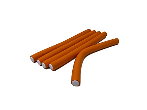 Flexi-Rod Spongy Rollers Twist-Flex Pro кадрици Ролери за коса портокалова боја-5 парчиња