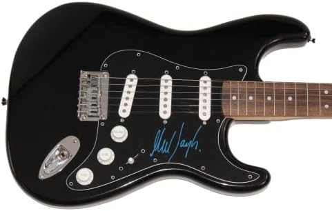 Мик Тејлор потпиша автограм со целосна големина Црна Фендер Стратокастер Електрична гитара со Jamesејмс Спенс Писмо за автентичност