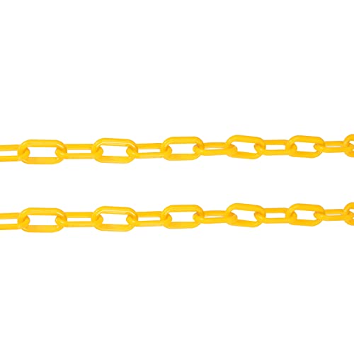 Mahiong 164 стапки жолт пластичен ланец, пластичен бариерен ланец врска, пластична безбедносна ланец со висока видливост за контрола
