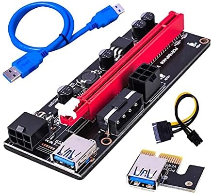 Конектори 4-парчиња сет USB 3.0 PCI-E Riser Ver 009S Express 1x 4x 8x 16x Extender Riser Adapter картичка SATA 15pin до 6 пински напорен кабел