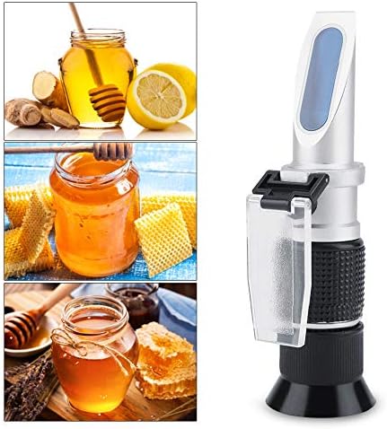 3 Во 1 мед рефрактометар за влага од мед, 58-90% точен дигитален рачен рефрактометар за мед шеќер/пиво/вино/овошје шеќер