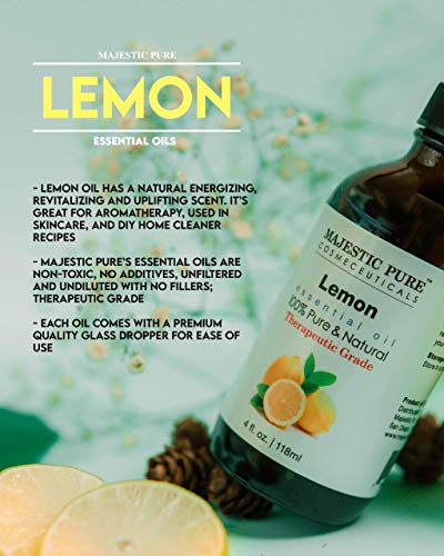 Величествено чисто лимон есенцијално масло и пакет за масло од грејпфрут - по 4 fl oz секој