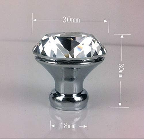 Ongонгџијуан 10-пакет дијамантски облик на кристално стакло фиоки за фиоки и влечење рачки кујнски рачки на вратите хардвер 30 мм