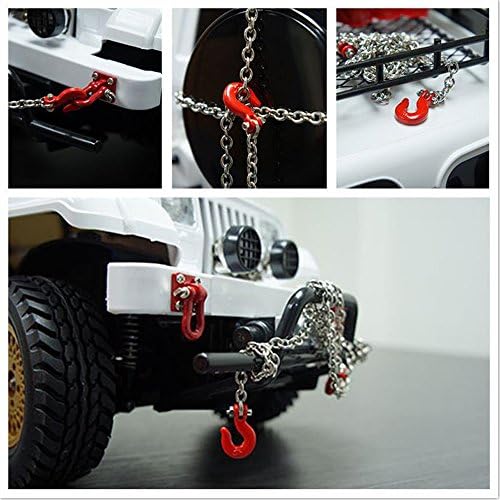 Lafeina Steel Tow Rope жица со U Shackles за 1/10 RC Rock Crawler Car SCX10 D90 TRX4 додаток