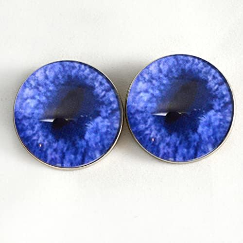 Сина лисица стакло око кабохони шијат на копчињата за стаклени очи со јамка за капчиња полнети животни меки скулптури или накит