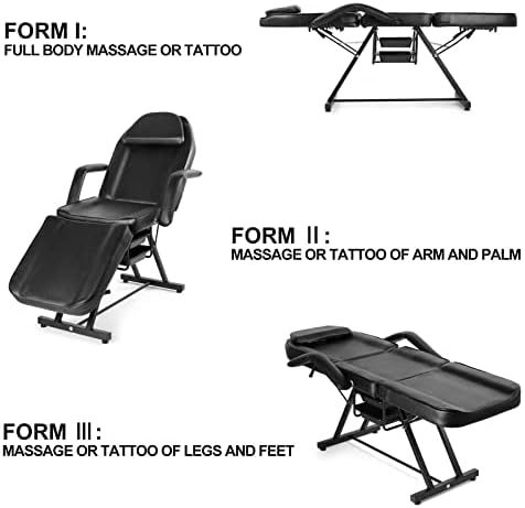 Уметнички стол за тетоважа за клиент, прилагодлив агол масажа за масажа за екстензии за кревети за трепки за маси за масажа на лице