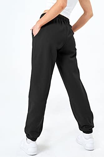 Ефан женски руно џемпери топли широки панталони удобни преголеми пад џогери со високи половини памучни салон со џебови