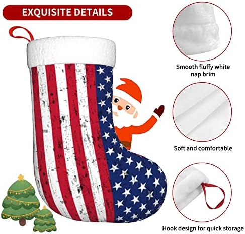 Божиќни чорапи на Аугенстер, Американски знами starsвезди ленти со двострана камин што виси чорапи