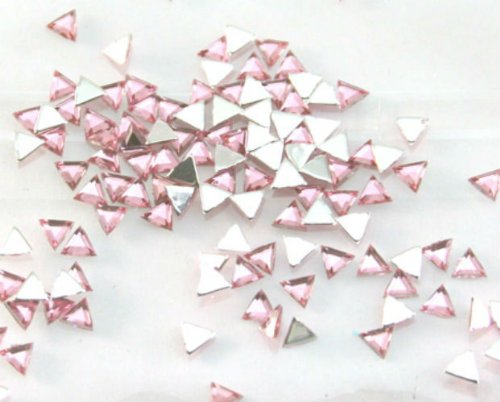 Зинк боја на нокти уметност акрилик ринестон длабок розов триаголник 100 парчиња