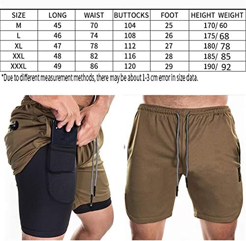 Мажите за лежерни спортски шорцеви за мажи Андонгивел Брзо суво со џебови за тренинг за обука кратки панталони