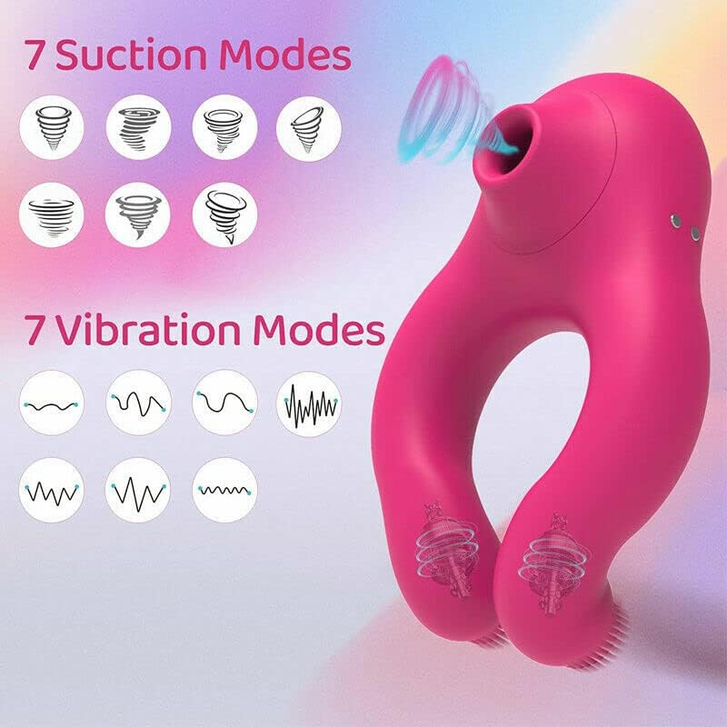 Клит цицање вибратор G-Spot Dildo Sucker Sex играчка за жени мажи пенис прстен петел, 1,0 брои