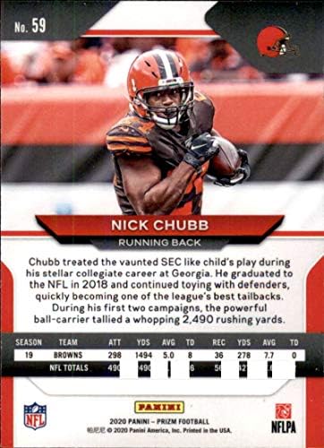 2020 Panini Prizm #59 Nick Chubb Cleveland Browns NFL Football Trading Card
