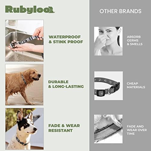 Рубило водоотпорен јака на кучиња и сет на поводник | Среден јака и 6ft поводник | водоотпорен, доказ за смрдеа, доказ за мирис, доказ за