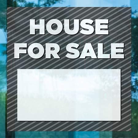CGSignLab | Куќа За Продажба-Ленти Сива Прозорец Прицврстување | 12 x12
