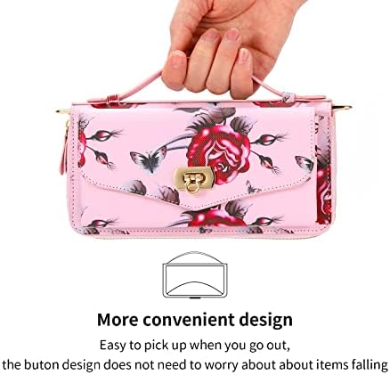 Nincyee Мултифункционален Паричник Случај за iPhone 11 Pro, Голем Капацитет Цветни Шема Кожа Патент Спојката Торба Случај Розова