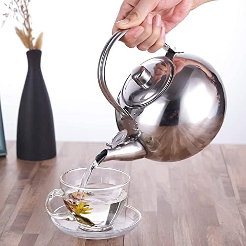 Чајер чај од не'рѓосувачки челик со отстранлив чајник инфузер тенџере кафе котел за вриење за домашна машина за миење садови