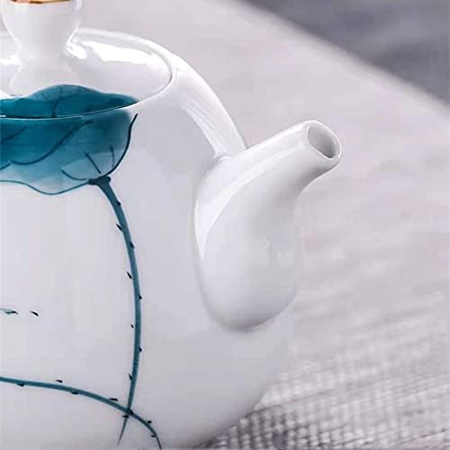 Керамички чајник, рачно насликана стилска керамичка чајник, исклучителна текстура, мазна глазура, порозен дизајн во тенџере,